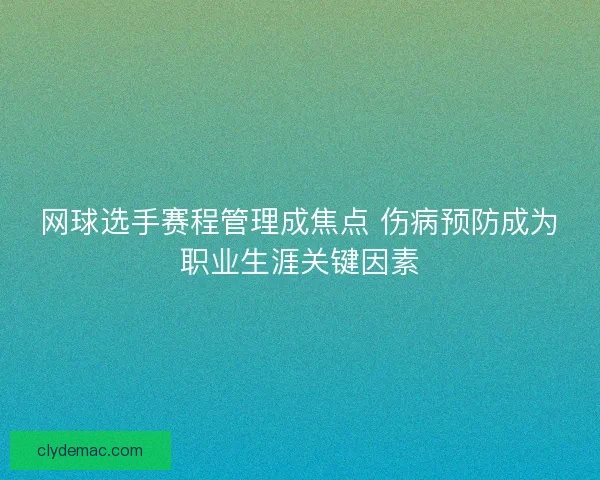网球选手赛程管理成焦点 伤病预防成为职业生涯关键因素