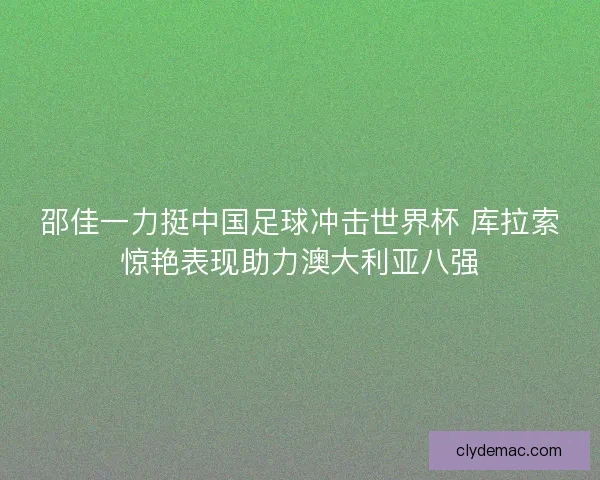 邵佳一力挺中国足球冲击世界杯 库拉索惊艳表现助力澳大利亚八强